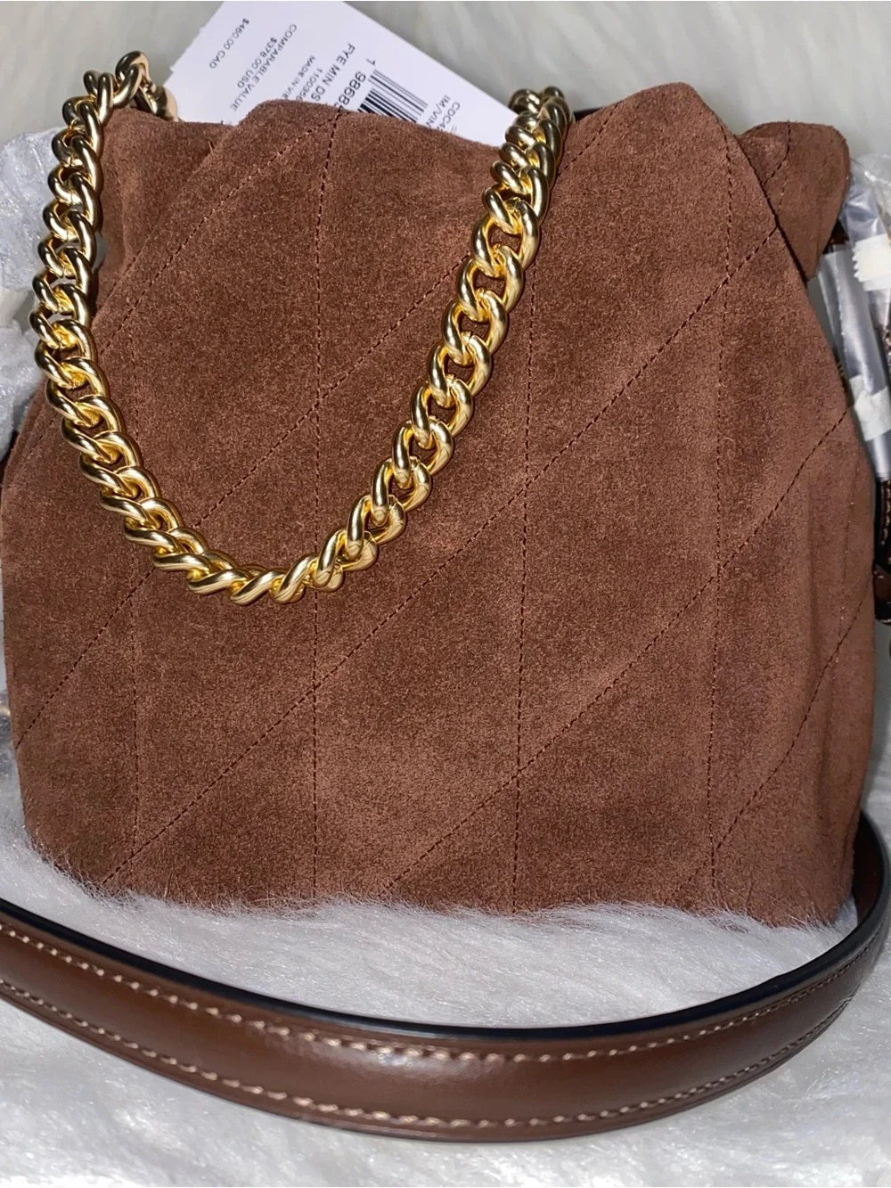 Coach Faye Mini Drawstring Bag With Quilting New